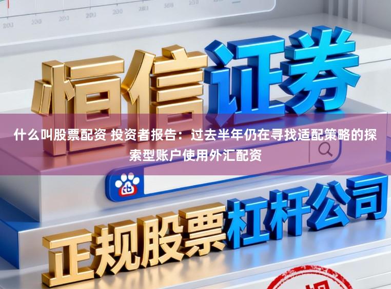 什么叫股票配资 投资者报告：过去半年仍在寻找适配策略的探索型账户使用外汇配资